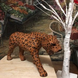Vintage Leather Wrapped Cheetah Leopard Safari Animal